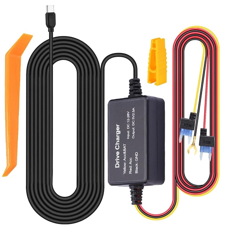 LINJIE Hardwire Kit,Dash Cam Hardwire Kit,Car Dash Camera Type C Charger Hard Wire kit for 12V-30V to 5V Auto Camera Charger Power Cord with Low Voltage Protection, Universal for Most Cars（3.2M) - Image 1