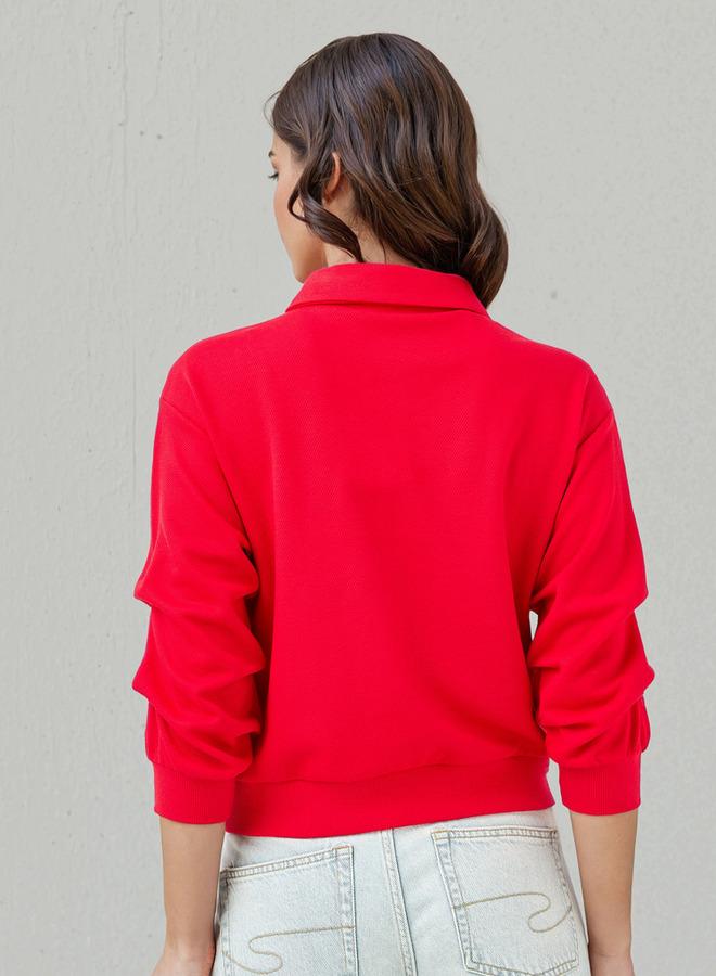 SP Characters Peanuts Embroidered Sweatshirt with Collar - Image 3