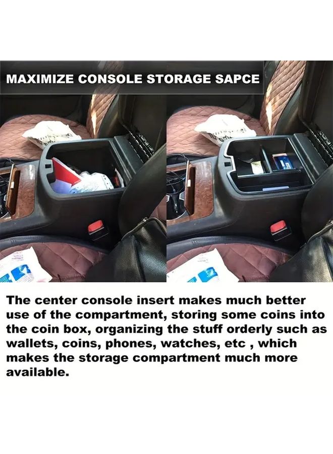 Black Center Console Organizer Tray Insert For 2007 2014 Chevy Silverado GMC Sierra Avalanche - Image 4