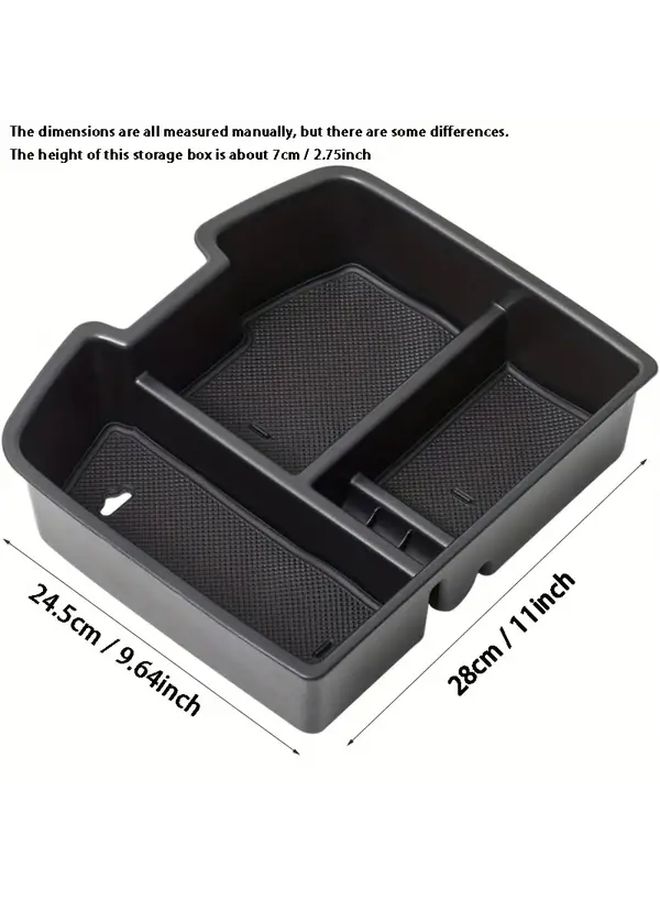 Black Center Console Organizer Tray Insert For 2007 2014 Chevy Silverado GMC Sierra Avalanche - Image 2
