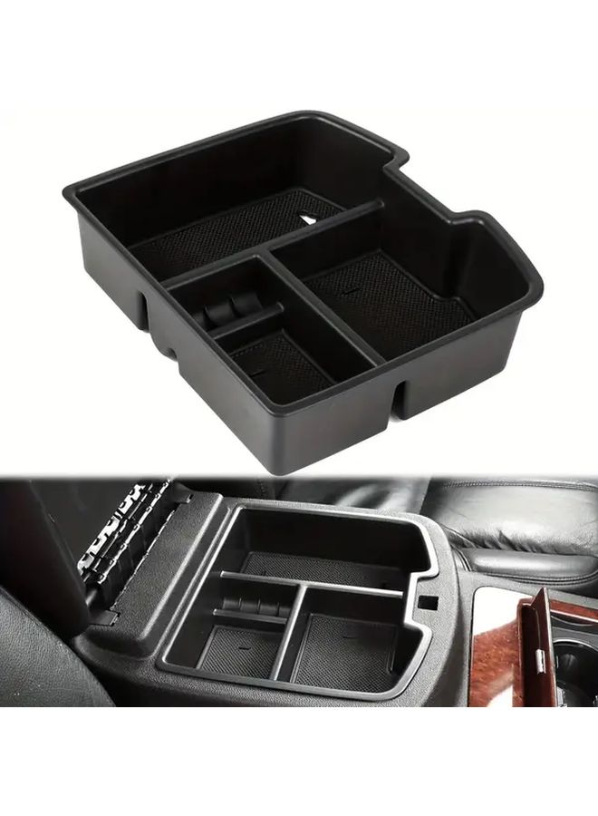 Black Center Console Organizer Tray Insert For 2007 2014 Chevy Silverado GMC Sierra Avalanche - Image 1