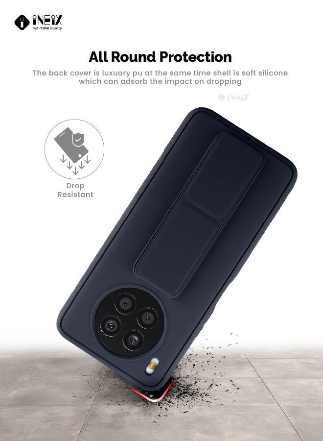 إينيكس جراب حماية 3 في 1 مغناطيسي ذو مسند للهاتف وسوار لأصابع اليد لهاتف هونور 50 ليت  أزرق داكن - Image 5