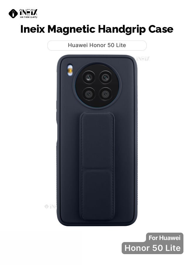 إينيكس جراب حماية 3 في 1 مغناطيسي ذو مسند للهاتف وسوار لأصابع اليد لهاتف هونور 50 ليت  أزرق داكن - Image 1