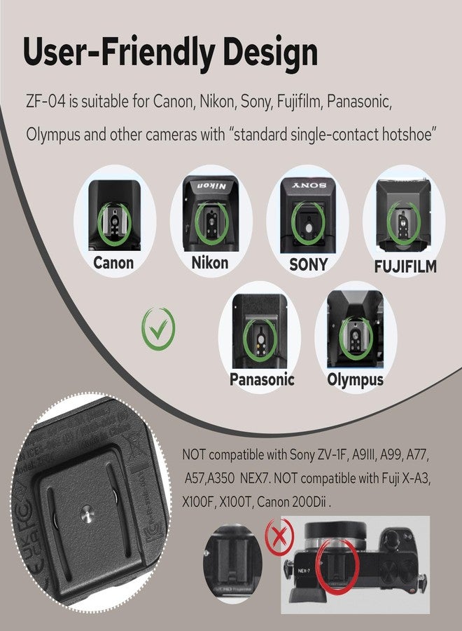 Zeniko ZF04 Lightweight On-Camera Flash,Mini Flash Speedlite, CCT 6500K±200K,372 Full-Power Flash Light with Universal Hot Shoe Mount Fit for Canon, Nikon, Sony, Fuji,Leica Cameras (Sliver) - Image 2