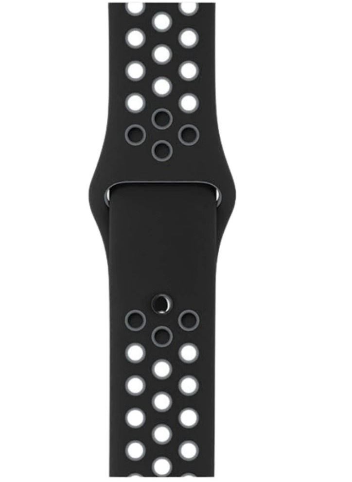 CATANES - Sport Silicone Replacement Band For Apple Watch Series 44/45 mm Grey/Black - Image 1