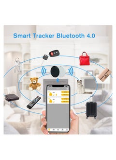 SYOSI 2 Pack Bluetooth Key Finder Locator, Mini Anti Lost Item Finder Tag Key Tracker Alarm For Pet, Key, Wallet, Luggage, Compatible With Ios And Android, Incl Silicone Protective Cases (White and Black)  - Image 2