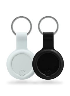 SYOSI 2 Pack Bluetooth Key Finder Locator, Mini Anti Lost Item Finder Tag Key Tracker Alarm For Pet, Key, Wallet, Luggage, Compatible With Ios And Android, Incl Silicone Protective Cases (White and Black)  - Image 1