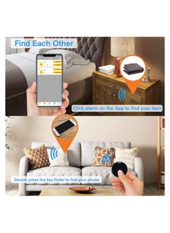 SYOSI 2 Pack Bluetooth Key Finder Locator, Mini Anti Lost Item Finder Tag Key Tracker Alarm For Pet, Key, Wallet, Luggage, Compatible With Ios And Android, Incl Silicone Protective Cases (White and Black)  - Image 3