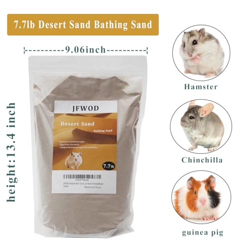 JFWOD Hamster Bath Sand, 7.7lb Dust Free Desert Sand or Potty Litter Sand for Hamster Chinchillas Gerbil Syrian Mice Small Animals(Beige) - Image 3