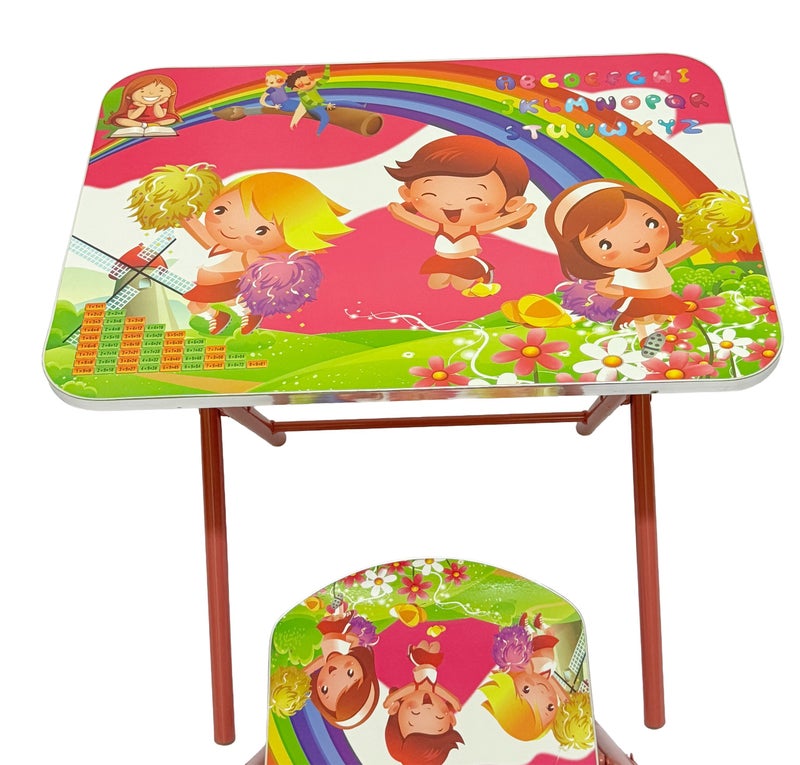 Funz Foldable Study Table and Chair Set for Kids With Table Lamp Cartoon gift - Image 5