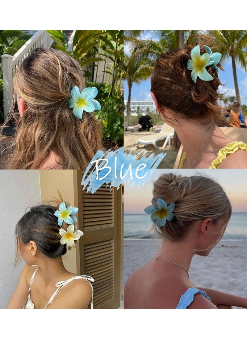 BONITO 3 Pcs Flower Hair Clip, Strong Hold Nonslip Hair Claw Clips, Hair Accessories for Holiday Gifts Accessory For Women Ponytails (Yellow+Blue+Pink)  - Image 5