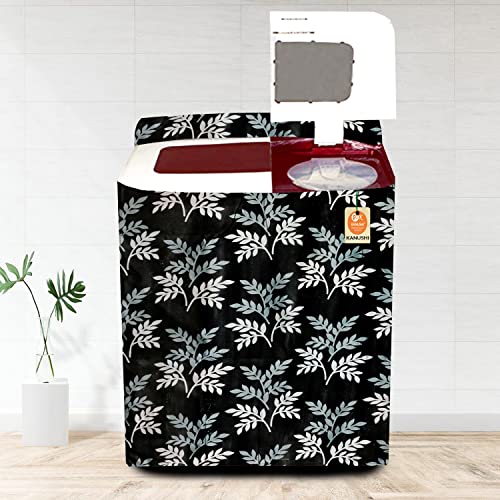 KANUSHI Industries® Washable & Dustproof Top Load Semi Automatic Washing Machine Cover (Suitable For 6 Kg, 6.5 kg, 7 kg, 7.5 kg) (VAR-WASMAC-BLACK-SMALL-LEVS-SEMI-01) - Image 1