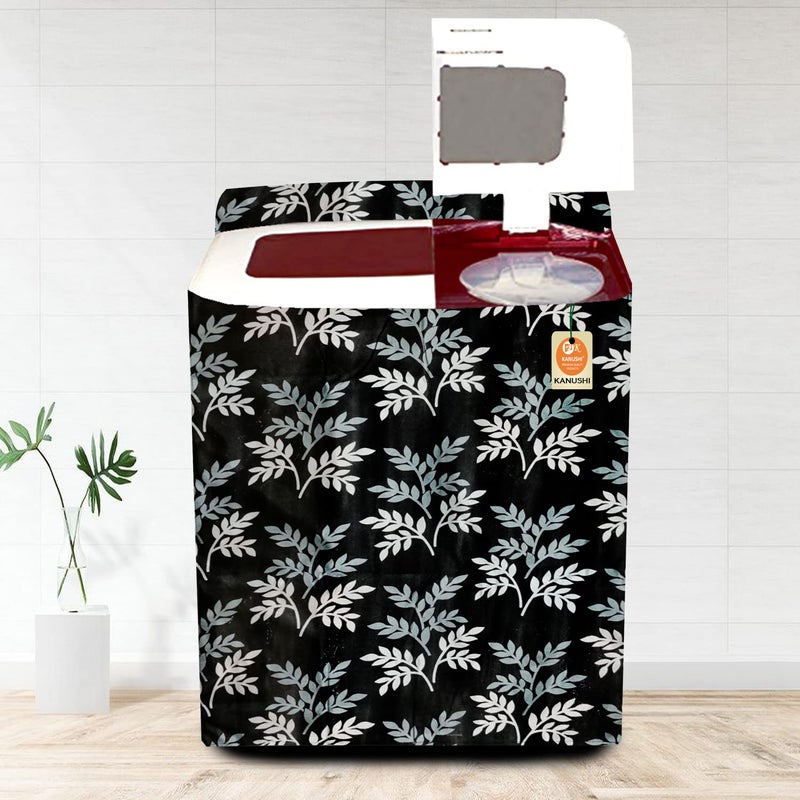 KANUSHI Industries® Washable & Dustproof Top Load Semi Automatic Washing Machine Cover (Suitable For 6 Kg, 6.5 kg, 7 kg, 7.5 kg) (VAR-WASMAC-BLACK-SMALL-LEVS-SEMI-01) - Image 5