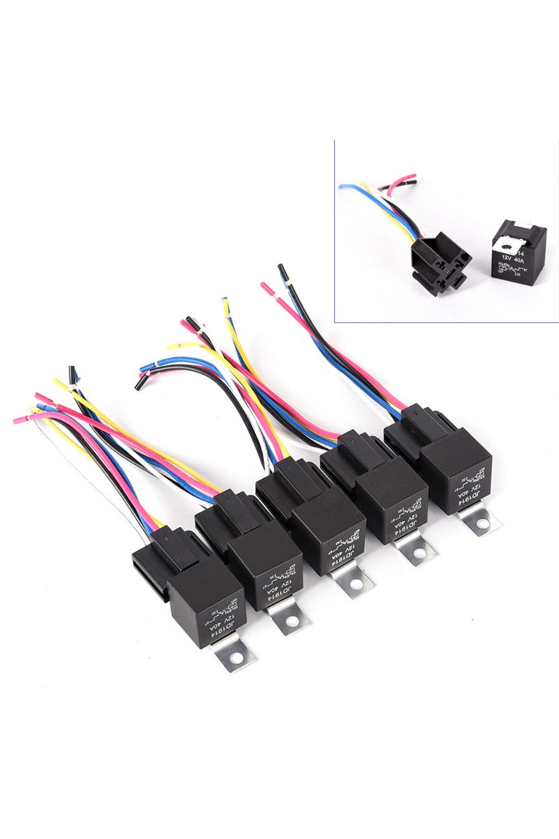 إيروريكس مرحل سيارة مقاوم للماء 12 فولت، 5 دبابيس، 40 أمبير، مزود بطرف نحاسي أسود وأحمر... - Image 4