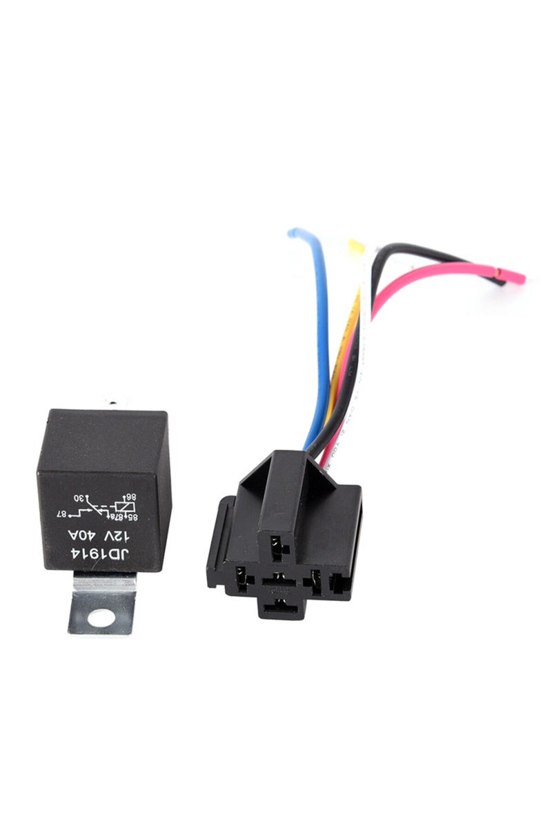 إيروريكس مرحل سيارة مقاوم للماء 12 فولت، 5 دبابيس، 40 أمبير، مزود بطرف نحاسي أسود وأحمر... - Image 2