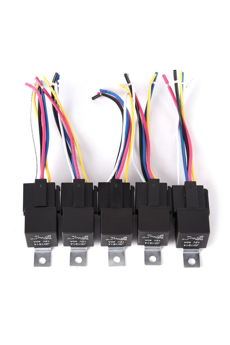 إيروريكس مرحل سيارة مقاوم للماء 12 فولت، 5 دبابيس، 40 أمبير، مزود بطرف نحاسي أسود وأحمر... - Image 5