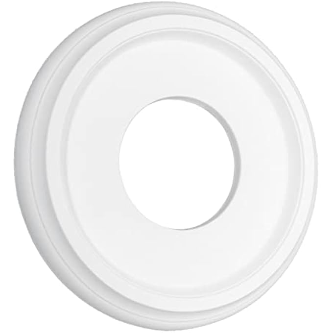 CEILING MEDALLION MOLDED PU ROUND CEILING LIGHT MEDALLIONS SMOOTH FINISH BACKDROP DECOR FOR LIGHT FIXTURES AND FANS, WHITE (OD 25MM, ID 10MM) - Image 1