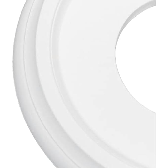 CEILING MEDALLION MOLDED PU ROUND CEILING LIGHT MEDALLIONS SMOOTH FINISH BACKDROP DECOR FOR LIGHT FIXTURES AND FANS, WHITE (OD 25MM, ID 10MM) - Image 3