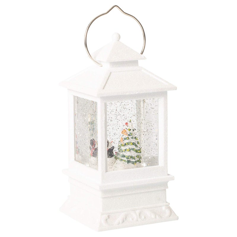 Roman Roman 8.5"" H Light Swirl Snowman Decorating a Tree Lantern Confetti Lites  Decorative Indoor Lantern Christmas Decoration - Image 3