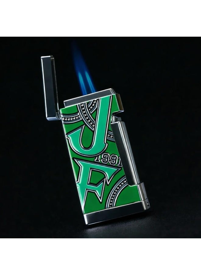 Jifeng Lighter and Cutter Set – Dual Flame, Windproof Metal Cigar Lighter with Punch Tool, Stainless Steel Cutter - Image 3