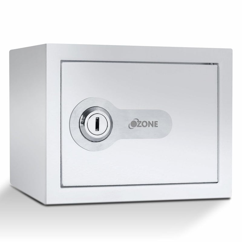 Ozone Ozone 2 Litres Manual Safe Locker for Home Office Manual Lock 1Way Unlocking Mechanical Key Size 115H x 150W x 120D mm Weight 08kg 2Year Warranty White  - Image 1