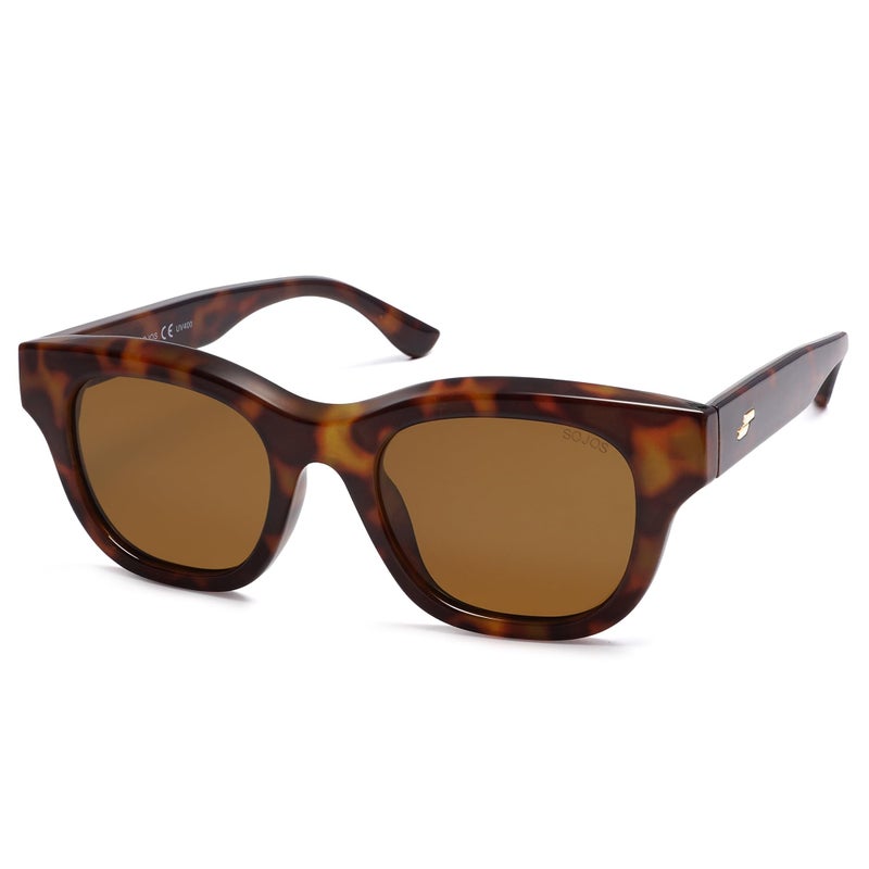 SOJOS Polarized Sunglasses womens men Trendy Small Designer Shades SJ2289,Brown - Image 2