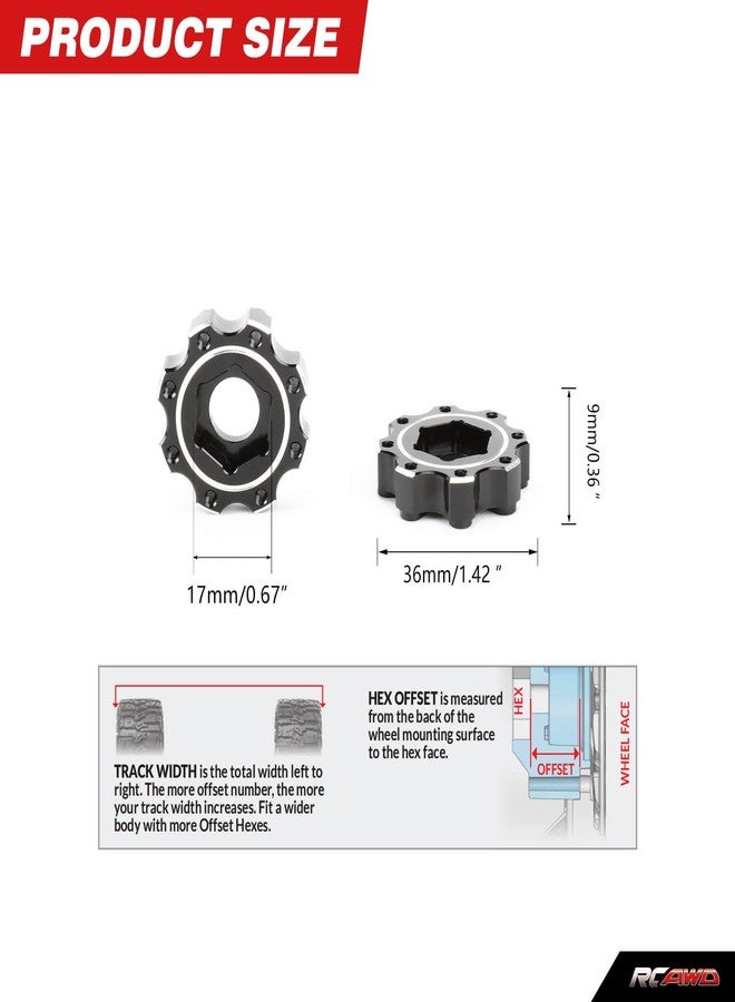 RCAWD for Pro-Line 1/8 8x32 to 17mm Zero Offset Aluminum Wheel Hex Adapters Upgrades Parts #PRO635600 - Image 4