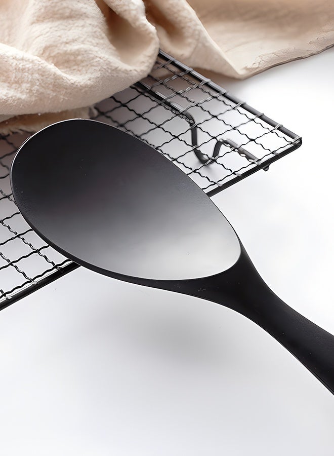 بشكل مختصر [2 قطعة] ملعقة أرز سيليكون مجدافية، ملعقة سيليكون مقاومة للحرارة وللالتصاق لخدمة الأرز وملعقة طهي الأرز (أسود) - Image 5