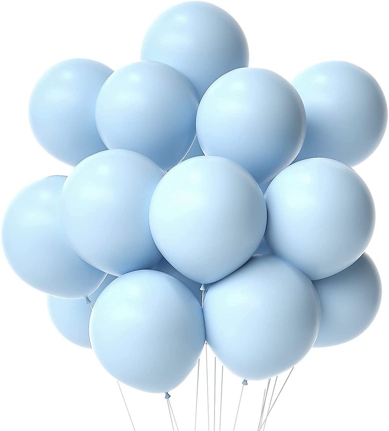 atorakushon Sky Blue Colour Pastel Latex Party Balloons 10 Inches for Home Decoration Happy Birthday Party Supplies Wedding Anniversary Office Party Purpose Pack of 50 - Image 3