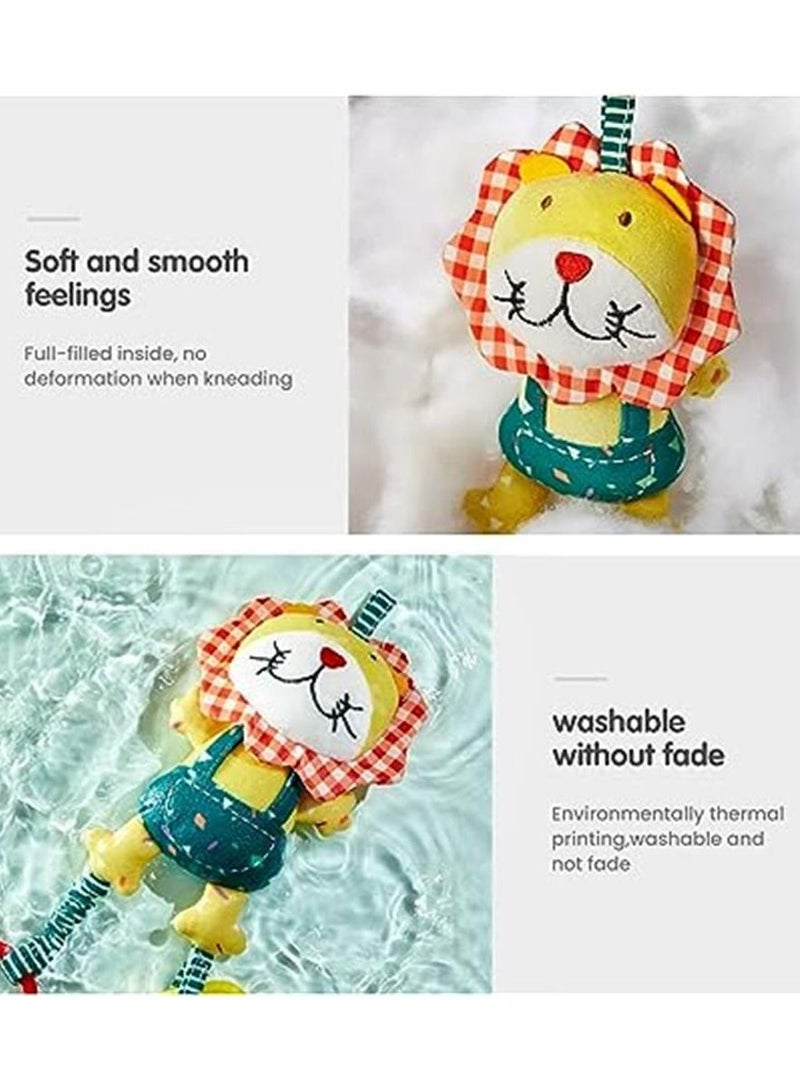 Baby Toys for 0, 3, 6, 9, 12 Months Baby Rattles with Teethers Soft Plush Early Development Stroller Car Toys for Infant, Newborn Birthday Gifts, 4 Pack  - Image 2