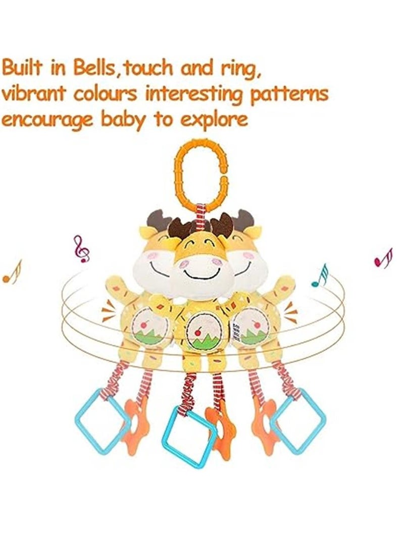 Baby Toys for 0, 3, 6, 9, 12 Months Baby Rattles with Teethers Soft Plush Early Development Stroller Car Toys for Infant, Newborn Birthday Gifts, 4 Pack  - Image 3