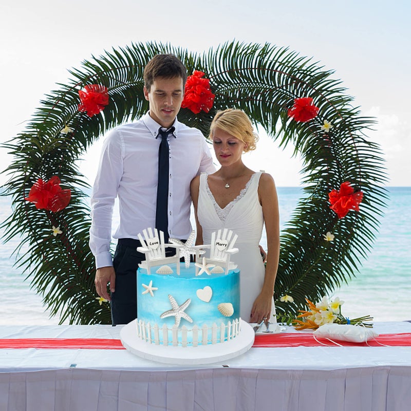 KEEPARTY Beach Cake Topper Wedding Cake Topper Wooden Adirondack Miniature Beach Chair Mini Doll Furniture Top Decoration for Dollhouse Wedding Anniversary Beach Theme Cake Decoration - Image 5