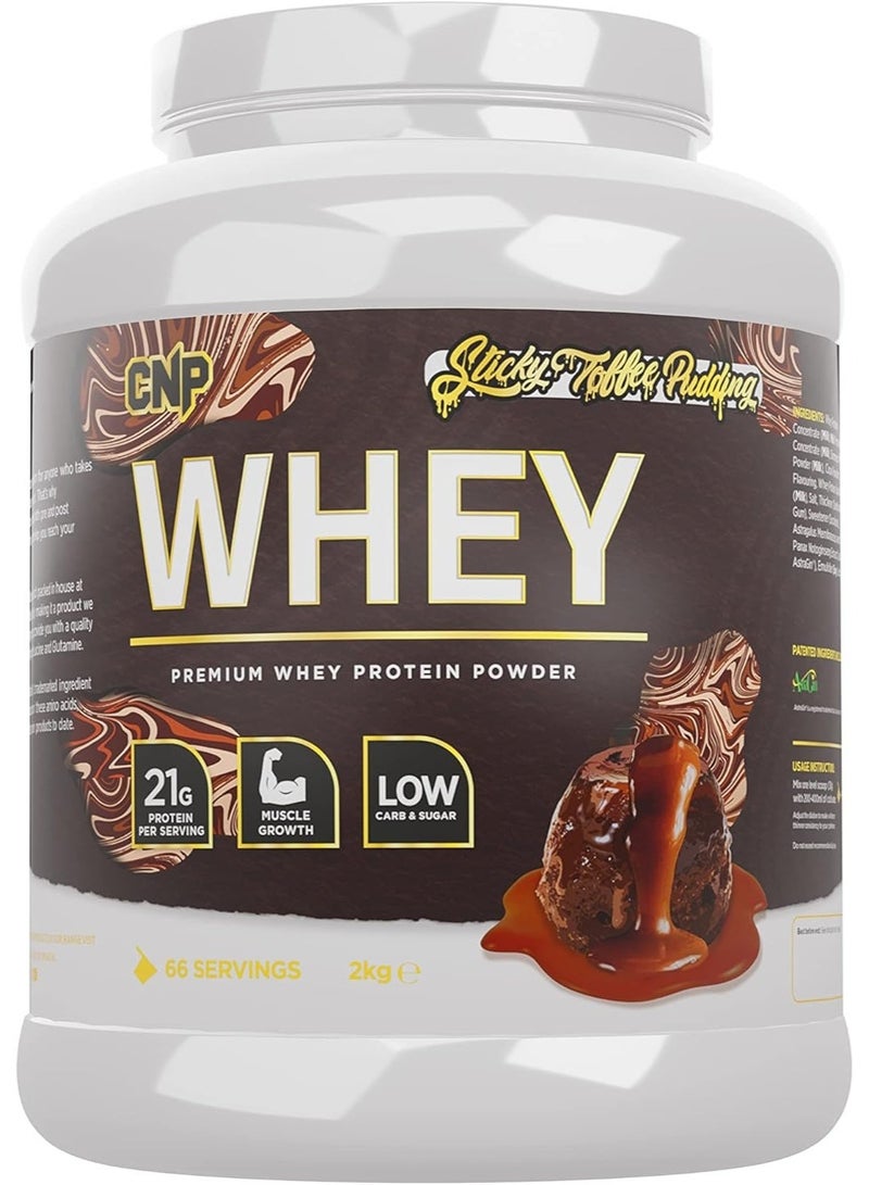 CNP Professional Premium Whey Protein Sticky Toffee Pudding 2kg 66 Servings – 21g Protein, Low Carb, Easy Digestion & Muscle Recovery - Image 1