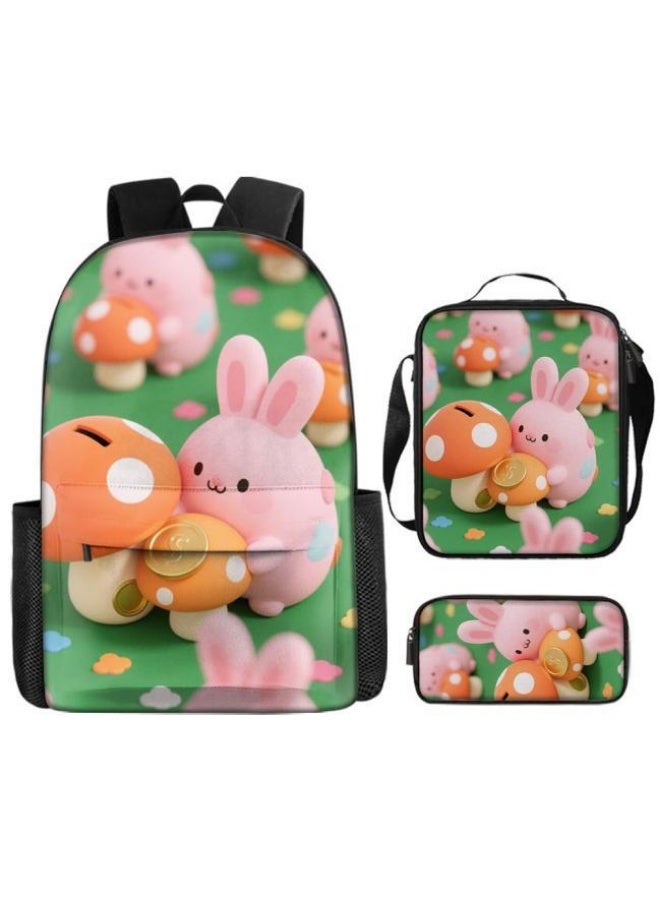 Bright Li Fire Unlock the new fashion of childish fun! Three-piece set of bags, cartoon elements for children and teenagers (students, children, friends' outings, mountain climbing, schooling, etc. can be used) - 34 - Image 2