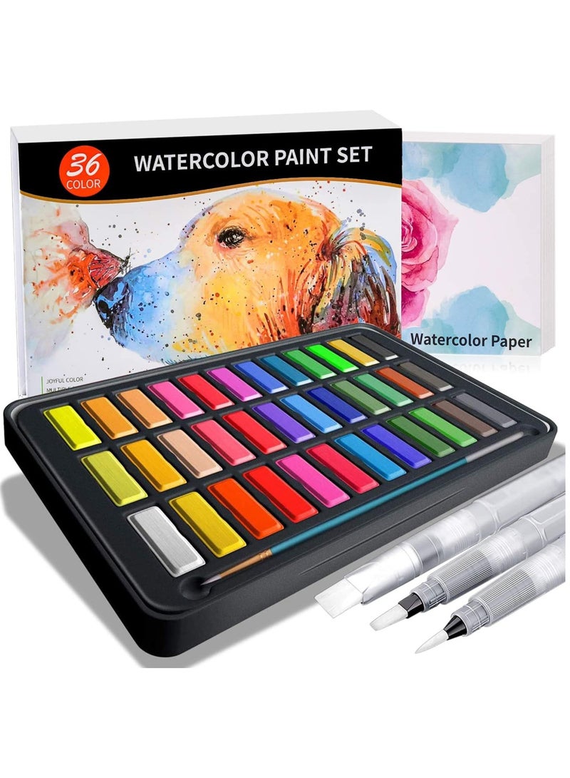 THE PRO BRO Watercolor Paint Set, 36 Premium Colors in Gift Box with Bonus Watercolor Paper Pad and Water Brushes, Perfect for Kids, Adults, Beginners, Artists Painting, Sketching, and Illustrating - Image 2