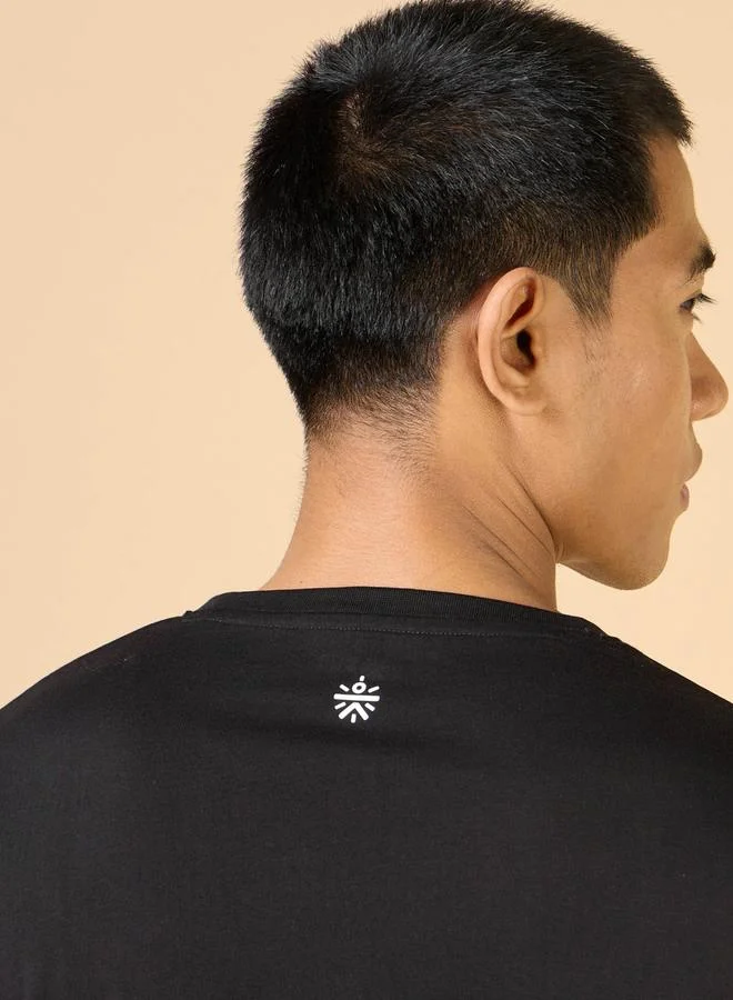 Cult Men Black Typography Print Short Sleeve T-Shirt