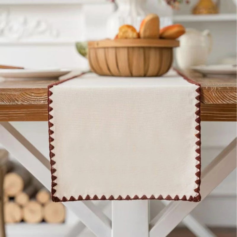 Y&D Hotselling Cotton and Linen Fabric Embroidered Heat Insulation Tablerunner for Home and Hotel - Image 3