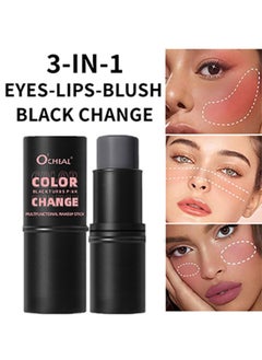 3 in 1 Color Change Eyes & Lip & Blush- Moisturizing And Long Lasting,Natural & Flash Creamy,Temperature Color Changing Blush Stick