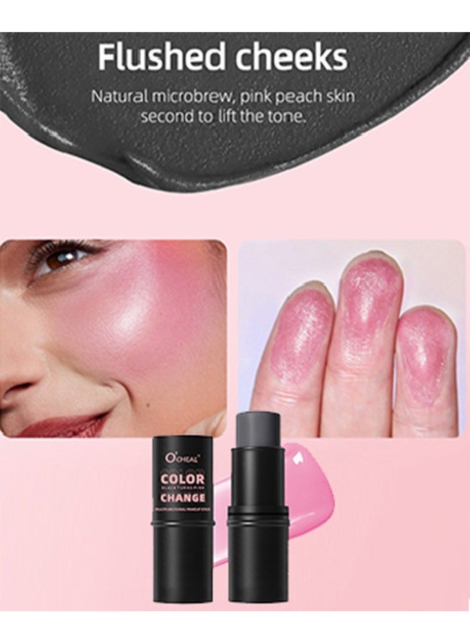 OCHEAL - 3 in 1 Color Change Eyes & Lip & Blush- Moisturizing And Long Lasting,Natural & Flash Creamy,Temperature Color Changing Blush Stick - Image 1
