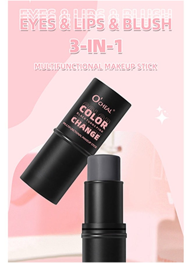 OCHEAL - 3 in 1 Color Change Eyes & Lip & Blush- Moisturizing And Long Lasting,Natural & Flash Creamy,Temperature Color Changing Blush Stick - Image 1