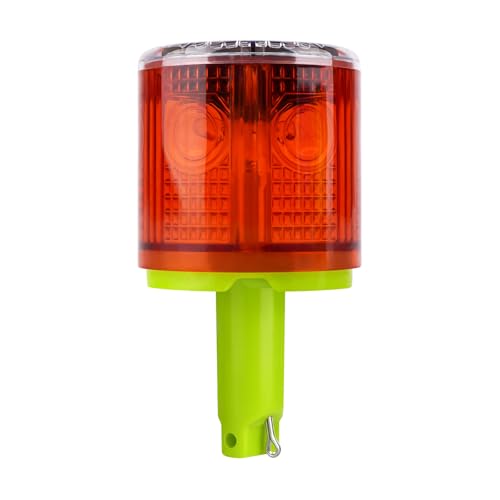 Aolyty Solar Strobe Warning Light 360 Degree Single Column Super Bright Waterproof IP54 for Construction Traffic Dock Marine Light Control Flashing (Red) - Image 1
