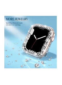 ase for Series 8 45mm & Series 7 45mm with Screen Protector Hard PC Bling Bumper Shiny Crystal Diamond Rhinestone Protective Cover for iWatch 8 7 Accessories 45mm Women, Clear+Clear - pzsku/Z91EE0A37B32F30D599BDZ/45/_/1739653938/d3834b54-7a62-4bd4-8d22-23b84e37ab52