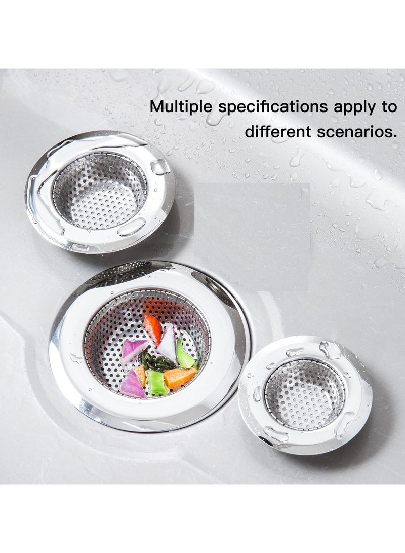 3 Pack Heavy Duty Stainless Steel Kitchen Sink Drain Strainer, Bathroom Hair Catcher Shower Drain Cover, Sink Tub Drain Stopper, Wash Basin Floor Drain, 2.8 to 4.5 Inch Diameter Rim  - Image 5
