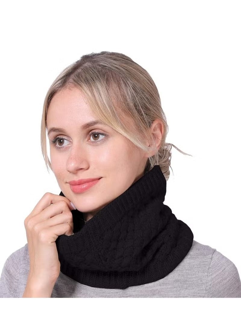 قطعتان من وشاح الرقبة الصوفي للجنسين، وشاح دائري مزدوج الطبقات، مقاوم للرياح، وشاح شتوي لا متناهي - Image 5