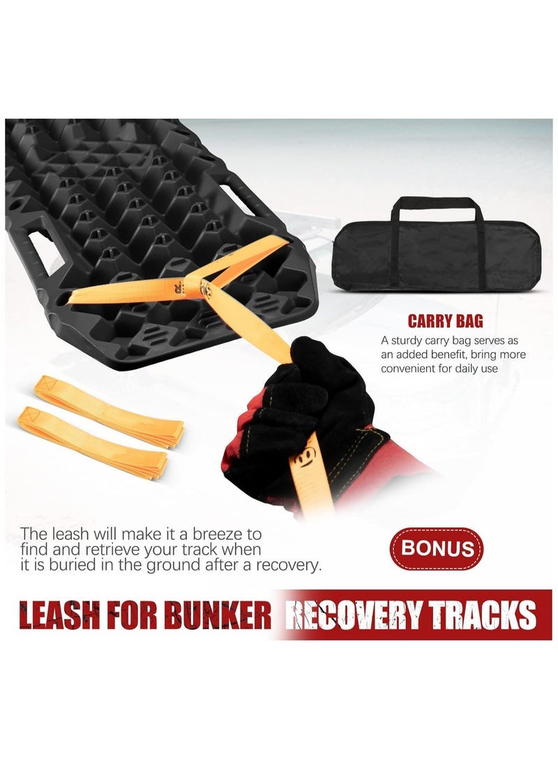 Generic Board, Anti Sinking Plate Traction Boards with Jack Base, 1 Pair Recovery Tracks 4X4 car Truck Tire Traction Mat with Bag -Sand, Mud, Snow Ladder Ramps (Black) - Image 4
