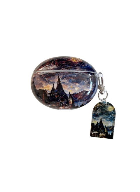 For HuaweiFreebuds5 Wireless Bluetooth Headset Cartoon Creative Freeclip/6i Soft Case Pendant-Color:Silicone Soft Shell + Pendant-Castle-Model:Universal For HuaweiFreebuds Pro3/pro4 (protective Case)