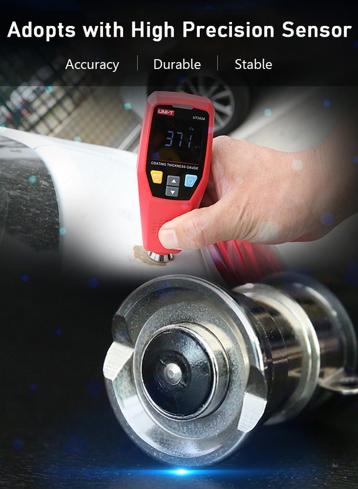 UNI-T Dual Purpose Paint Coating Thickness Gauge for Ferrous Substrate / Non-Ferrous Substrate Measurement Handheld Digital Coatings Thickness Tester - Image 4