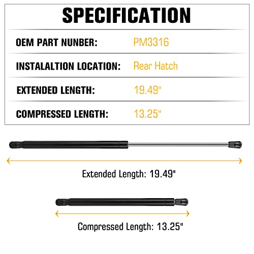 AEagle Hatch Liftgate Lift Support Strut for Hyundai Santa Fe 2013 2014, Rear Tailgate Shocks PM3316 2 Pcs - Image 2