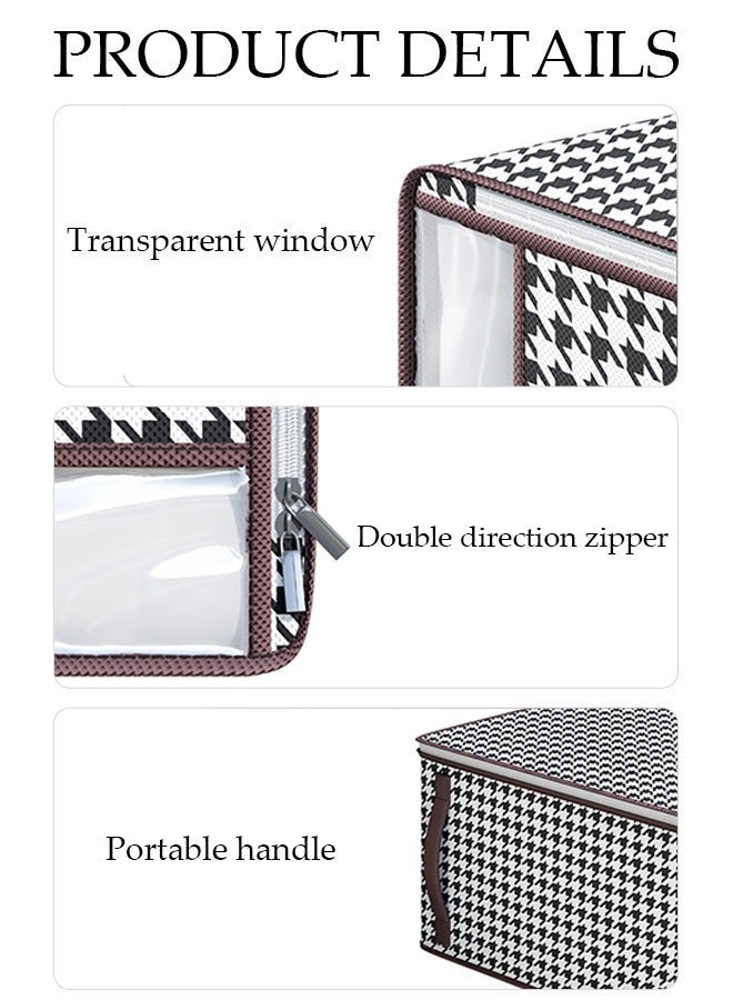 DUNISO 3pcs Storage Bags Sweater Storage Bags Bed Sheet Organizer Foldable Clothes Storage Bag Organizer with Reinforced Handle Thick Fabric for Comforters, Blankets, Bedding, Foldable with Sturdy Zipper - Image 3