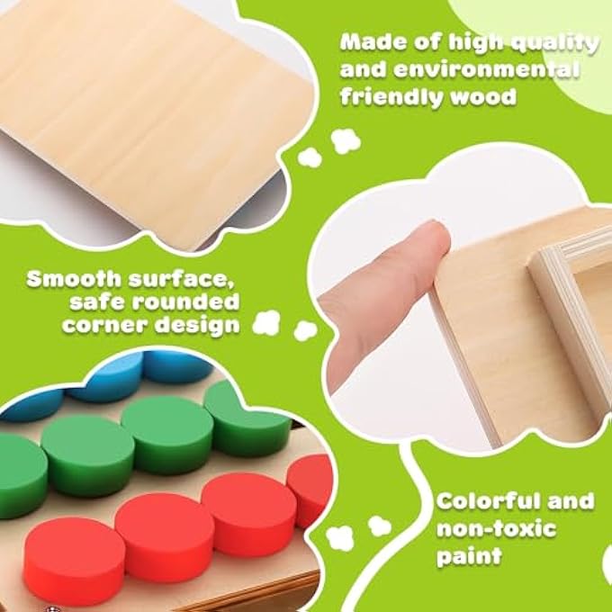 MONTESSORI COLOR MATCHING SLIDE PUZZLE - BRAIN TEASER LOGIC GAME FOR KIDS AGES 3-8, EDUCATIONAL TRAVEL TOYS WITH 24 CHALLENGE CARDS, WOODEN BRAIN TEASERS FOR BOYS & GIRLS - Image 3